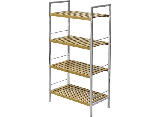 Regal Badi - Chromfarben/Braun, MODERN, Holz/Holzwerkstoff (50/93/27cm) - OMBRA Regal Badi - Chromfarben/Braun, MODERN, Holz/Holzwerkstoff (50/93/27cm) - OMBRA