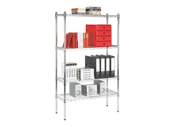 Regál Cklass - farby chrómu, Moderný, umelá hmota/kov (91/150/36cm) - HOMEZONE Regál Cklass - farby chrómu, Moderný, umelá hmota/kov (91/150/36cm) - HOMEZONE