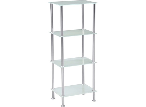 Regal Glare - Edelstahlfarben/Weiß, MODERN, Glas/Metall (40/99/30cm) - LUCA BESSONI Regal Glare - Edelstahlfarben/Weiß, MODERN, Glas/Metall (40/99/30cm) - LUCA BESSONI