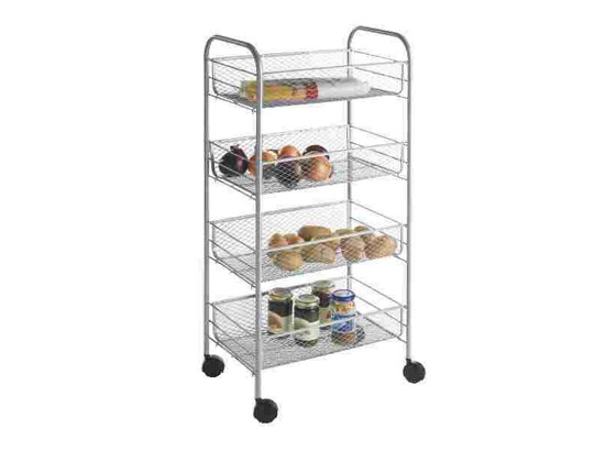 Regal Trolla - boje kroma, metal/plastika (40/82/26cm) - HOMEZONE Regal Trolla - boje kroma, metal/plastika (40/82/26cm) - HOMEZONE