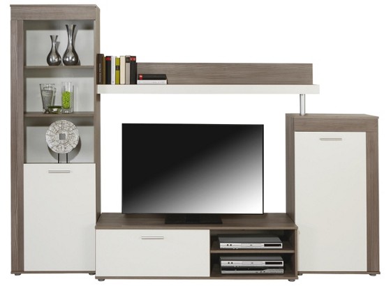 Regal Za Dnevni Boravak Emy - bijela/smeđa, Moderno, drvni materijal (258/188/42cm) Regal Za Dnevni Boravak Emy - bijela/smeđa, Moderno, drvni materijal (258/188/42cm)