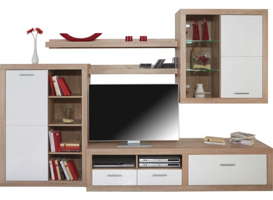 Regal Za Dnevni Boravak Light - bijela/hrast Sonoma, Moderno, drvni materijal (292/189/48cm) Regal Za Dnevni Boravak Light - bijela/hrast Sonoma, Moderno, drvni materijal (292/189/48cm)