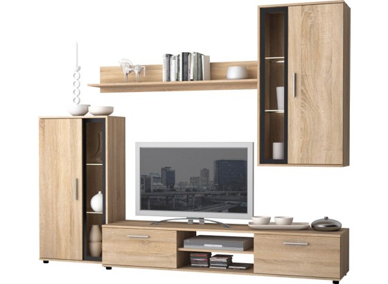 Regal Za Dnevni Boravak Regal Za Dnevni Boravak - hrast Sonoma, Moderno, staklo/drvni materijal (233/190/40cm) Regal Za Dnevni Boravak Regal Za Dnevni Boravak - hrast Sonoma, Moderno, staklo/drvni materijal (233/190/40cm)