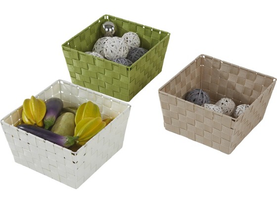 Regalkorb Gerta - Beige/Weiß, KONVENTIONELL, Kunststoff (25/25/14cm) - OMBRA Regalkorb Gerta - Beige/Weiß, KONVENTIONELL, Kunststoff (25/25/14cm) - OMBRA