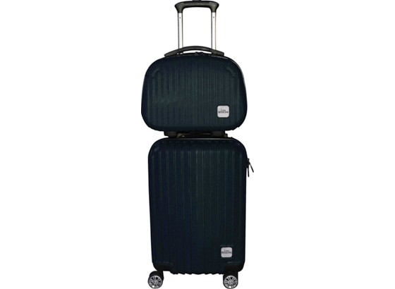 Reisekoffer Bording Trolley Set - Rot/Silberfarben, KONVENTIONELL, Kunststoff (36/55/22cm) Reisekoffer Bording Trolley Set - Rot/Silberfarben, KONVENTIONELL, Kunststoff (36/55/22cm)
