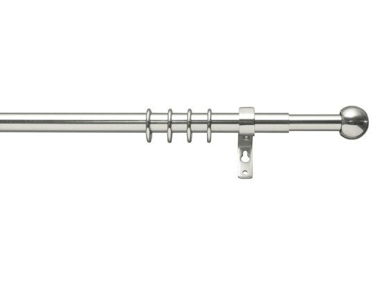 Rundstange Hubert, 1-lfg. - Edelstahlfarben, KONVENTIONELL, Metall (350/5/9cm) Rundstange Hubert, 1-lfg. - Edelstahlfarben, KONVENTIONELL, Metall (350/5/9cm)