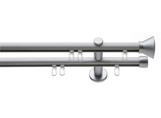 Rundstange Ibiza, 2-lfg. - Silberfarben, KONVENTIONELL, Metall (210/4.5/12cm) Rundstange Ibiza, 2-lfg. - Silberfarben, KONVENTIONELL, Metall (210/4.5/12cm)