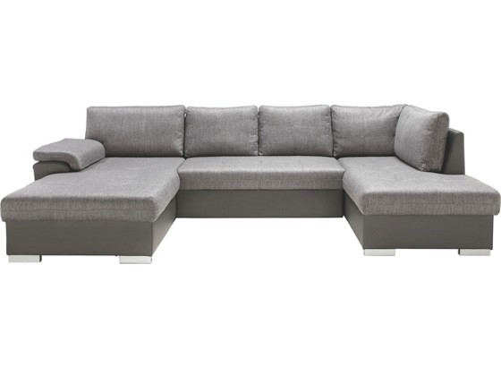 Sarokgarnitúra Tokio Maxi - világosszürke, modern, műanyag/karton (188/327/173cm) - MODERN LIVING Sarokgarnitúra Tokio Maxi - világosszürke, modern, műanyag/karton (188/327/173cm) - MODERN LIVING