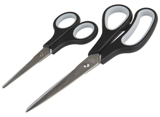Scherenset 2 teilig - Silberfarben/Schwarz, KONVENTIONELL, Kunststoff/Metall Scherenset 2 teilig - Silberfarben/Schwarz, KONVENTIONELL, Kunststoff/Metall