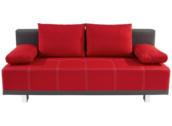 Schlafsofa Laser 2 - Rot/Grau, MODERN, Holz/Textil (193/90/88cm) Schlafsofa Laser 2 - Rot/Grau, MODERN, Holz/Textil (193/90/88cm)
