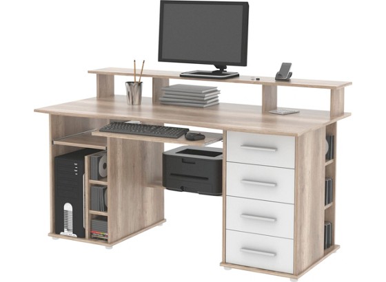 Schreibtisch Franz - Eichefarben/Weiß, MODERN, Holzwerkstoff (150/91/73cm) Schreibtisch Franz - Eichefarben/Weiß, MODERN, Holzwerkstoff (150/91/73cm)