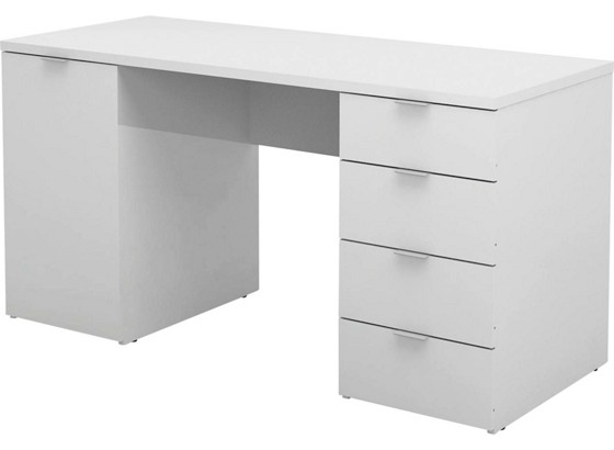 Schreibtisch Larry II - Weiß, MODERN, Holzwerkstoff (145/75/60cm) Schreibtisch Larry II - Weiß, MODERN, Holzwerkstoff (145/75/60cm)