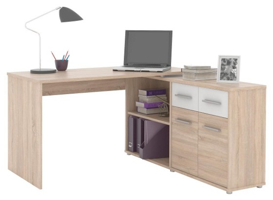 Schreibtisch Raf 12 - Eichefarben/Weiß, MODERN, Holzwerkstoff (138/74.6/142.4cm) Schreibtisch Raf 12 - Eichefarben/Weiß, MODERN, Holzwerkstoff (138/74.6/142.4cm)