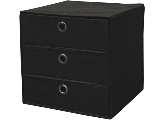 Schubladenbox Lisa - Schwarz, MODERN, Textil/Metall (32/32/32cm) Schubladenbox Lisa - Schwarz, MODERN, Textil/Metall (32/32/32cm)