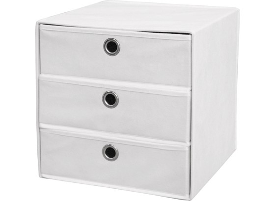 Schubladenbox Lisa - Weiß, MODERN, Textil/Metall (32/32/32cm) Schubladenbox Lisa - Weiß, MODERN, Textil/Metall (32/32/32cm)
