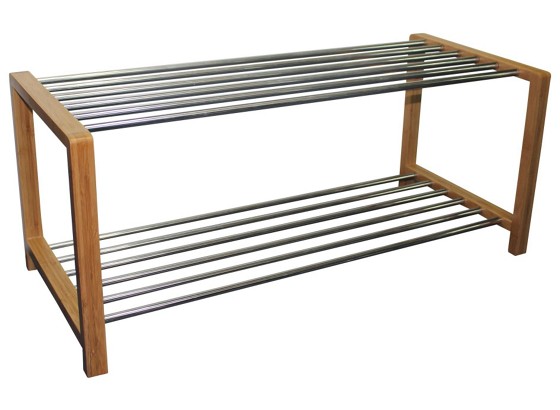 Schuhregal Larissa - Chromfarben/Naturfarben, MODERN, Holz/Metall (83/34/34cm) - JAMES WOOD Schuhregal Larissa - Chromfarben/Naturfarben, MODERN, Holz/Metall (83/34/34cm) - JAMES WOOD