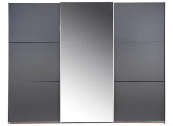 Schwebetürenschrank Dandy - Nussbaumfarben/Schwarz, MODERN, Glas/Holzwerkstoff (270/211/61cm) - OMBRA Schwebetürenschrank Dandy - Nussbaumfarben/Schwarz, MODERN, Glas/Holzwerkstoff (270/211/61cm) - OMBRA