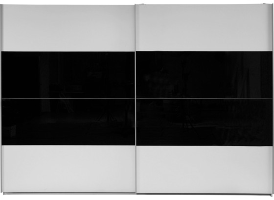 Schwebetürenschrank Milano - Schwarz/Weiß, MODERN, Holz (315/225/62cm) Schwebetürenschrank Milano - Schwarz/Weiß, MODERN, Holz (315/225/62cm)