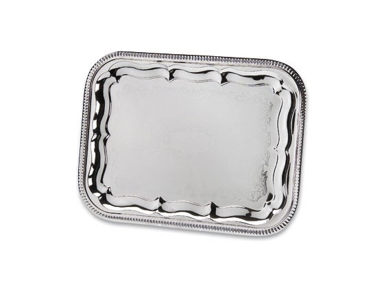 Serviertablett Alessa - Chromfarben, KONVENTIONELL, Metall (41.1/31cm) Serviertablett Alessa - Chromfarben, KONVENTIONELL, Metall (41.1/31cm)