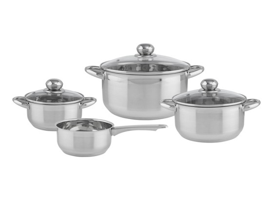 Set Lonaca Za Kuhanje Agnesa - boje oplemenjenog čelika/prozirno, Konvencionalno, staklo/metal - OMBRA Set Lonaca Za Kuhanje Agnesa - boje oplemenjenog čelika/prozirno, Konvencionalno, staklo/metal - OMBRA