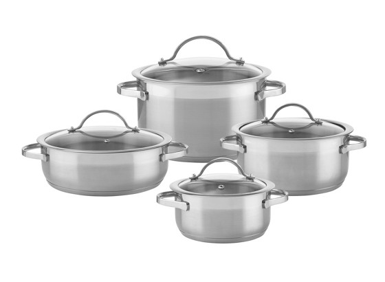 Set Lonaca Za Kuhanje Hermine - 4teilig - boje oplemenjenog čelika/prozirno, Konvencionalno, staklo/metal - JAMES WOOD Set Lonaca Za Kuhanje Hermine - 4teilig - boje oplemenjenog čelika/prozirno, Konvencionalno, staklo/metal - JAMES WOOD