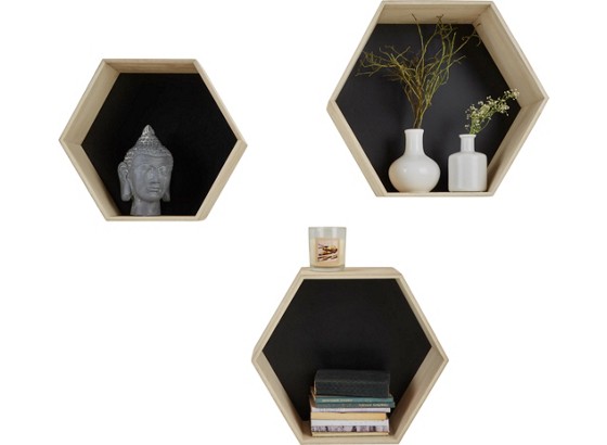 Set Zidnih Polica Haiko -sb- - crna/natur boje, drvni materijal/drvo (34/37/40/29/32/34/14/16/18cm) - MÖMAX modern living Set Zidnih Polica Haiko -sb- - crna/natur boje, drvni materijal/drvo (34/37/40/29/32/34/14/16/18cm) - MÖMAX modern living
