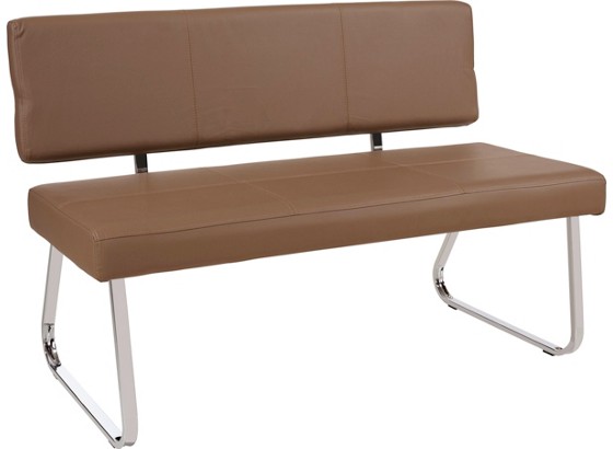Sitzbank Berlin - Chromfarben/Braun, MODERN, Textil/Metall (130/82/55cm) Sitzbank Berlin - Chromfarben/Braun, MODERN, Textil/Metall (130/82/55cm)