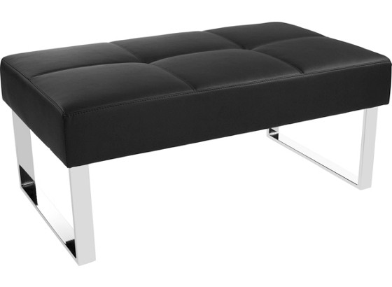 Sitzbank Rab - Schwarz, MODERN, Leder/Metall (140/50/62cm) - OMBRA Sitzbank Rab - Schwarz, MODERN, Leder/Metall (140/50/62cm) - OMBRA