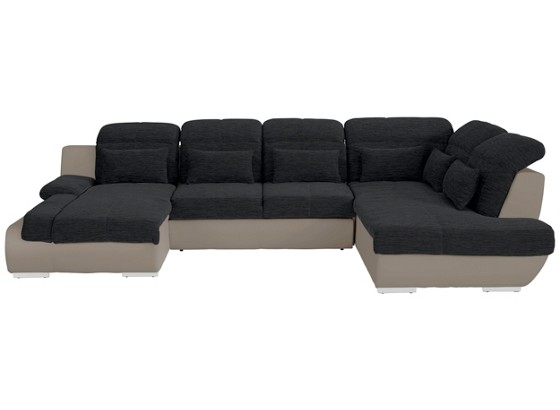 Sjedeća Garnitura Sjedeća Garnitura - boje pijeska/crna, Moderno, tekstil (345/228cm) Sjedeća Garnitura Sjedeća Garnitura - boje pijeska/crna, Moderno, tekstil (345/228cm)