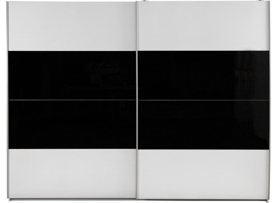 Skříň S Posuvnými Dveřmi Milano - bílá/černá, Moderní, dřevo/sklo (270/225/62cm) Skříň S Posuvnými Dveřmi Milano - bílá/černá, Moderní, dřevo/sklo (270/225/62cm)