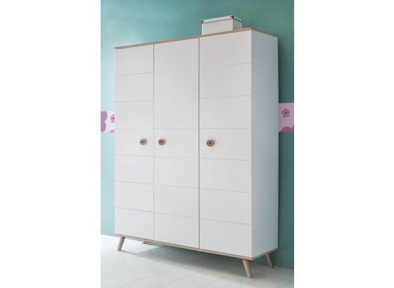 Skriňa Billund - farby dubu/biela, Moderný, drevený materiál/drevo (125/202/55cm) - MODERN LIVING Skriňa Billund - farby dubu/biela, Moderný, drevený materiál/drevo (125/202/55cm) - MODERN LIVING