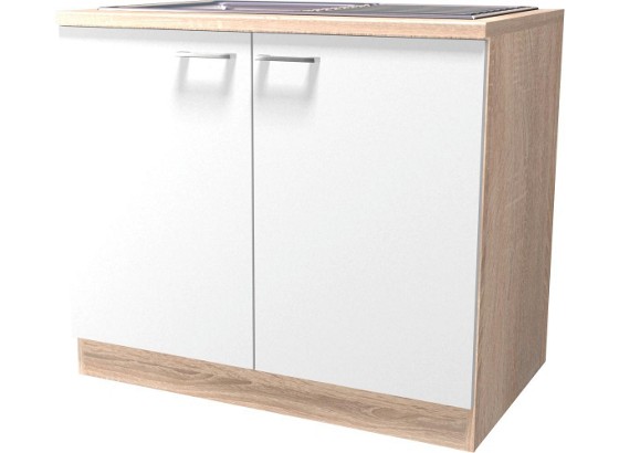 Skrinka Pod Drez Samoa Dspu 100 Es - farby dubu/biela, Konvenčný, drevený materiál (100/85/57cm) Skrinka Pod Drez Samoa Dspu 100 Es - farby dubu/biela, Konvenčný, drevený materiál (100/85/57cm)