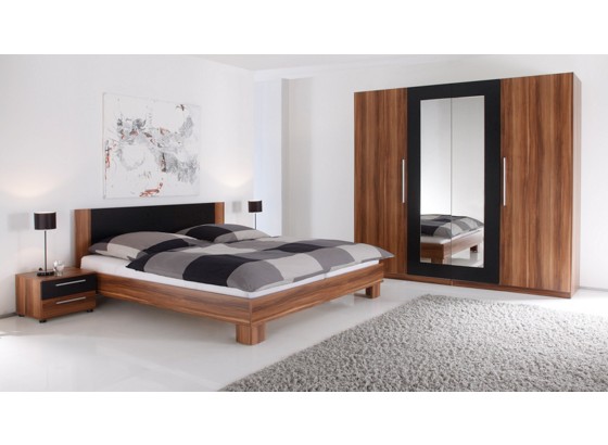 Spavaća Soba Spavaća Soba - boje oraha/crna, Moderno (225/210/65cm) Spavaća Soba Spavaća Soba - boje oraha/crna, Moderno (225/210/65cm)