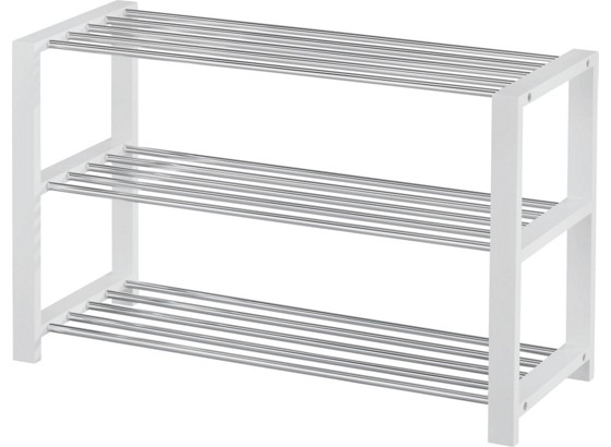 Stalak Za Obuću Stalak Za Odjeću - bijela/boje kroma, Moderno, drvni materijal/metal (80/50/30cm) Stalak Za Obuću Stalak Za Odjeću - bijela/boje kroma, Moderno, drvni materijal/metal (80/50/30cm)