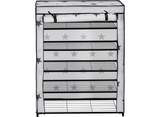 Stalak Za Obuću Wega - bijela/crna, Moderno, metal/tekstil (69/90/33,5cm) - MÖMAX modern living Stalak Za Obuću Wega - bijela/crna, Moderno, metal/tekstil (69/90/33,5cm) - MÖMAX modern living