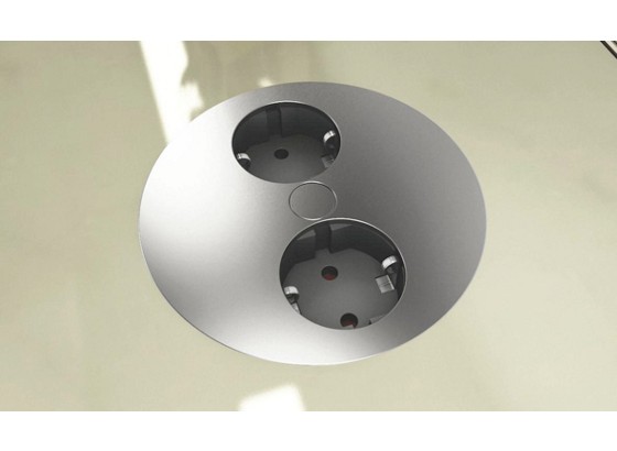 Steckdosenelement Twist - Edelstahlfarben, Kunststoff/Metall (10,5/4cm) Steckdosenelement Twist - Edelstahlfarben, Kunststoff/Metall (10,5/4cm)