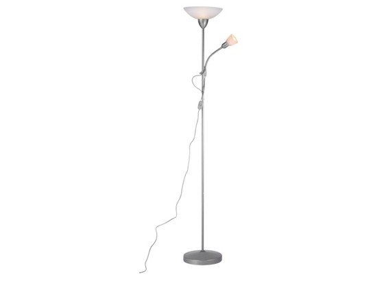 Stehleuchte Gertrud - Silberfarben/Weiß, KONVENTIONELL, Glas/Metall (28/178cm) Stehleuchte Gertrud - Silberfarben/Weiß, KONVENTIONELL, Glas/Metall (28/178cm)