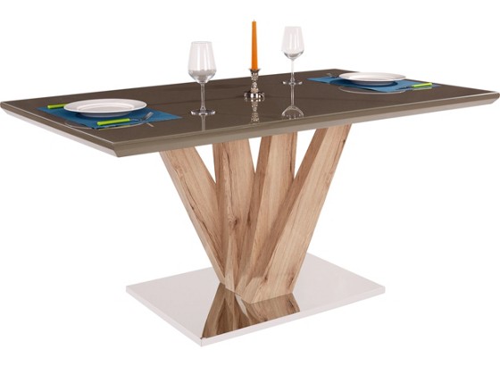 Stol Za Blagovaonicu Stol Za Blagavaonicu - boje blata/boje oplemenjenog čelika, Moderno, staklo/drvni materijal (160/76/90cm) Stol Za Blagovaonicu Stol Za Blagavaonicu - boje blata/boje oplemenjenog čelika, Moderno, staklo/drvni materijal (160/76/90cm)