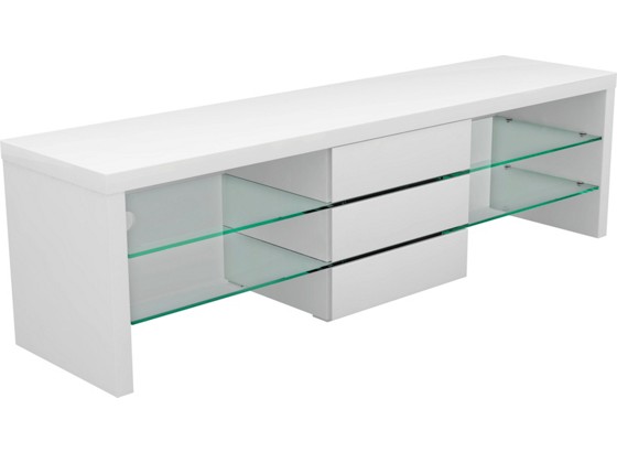 Stolek Na Elektroniku Villach 3 - bílá, Moderní, dřevěný materiál/sklo (160/45/39cm) Stolek Na Elektroniku Villach 3 - bílá, Moderní, dřevěný materiál/sklo (160/45/39cm)