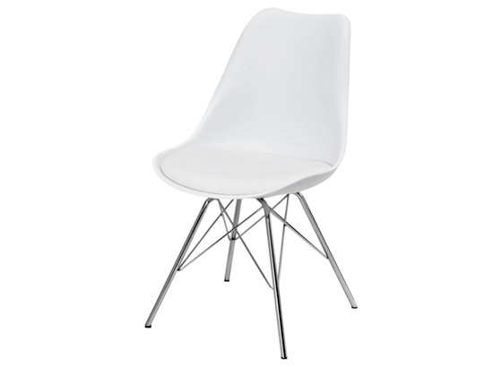 Stolica Stolica - bijela/boje kroma, Moderno, metal/tekstil (48/84/54cm) Stolica Stolica - bijela/boje kroma, Moderno, metal/tekstil (48/84/54cm)