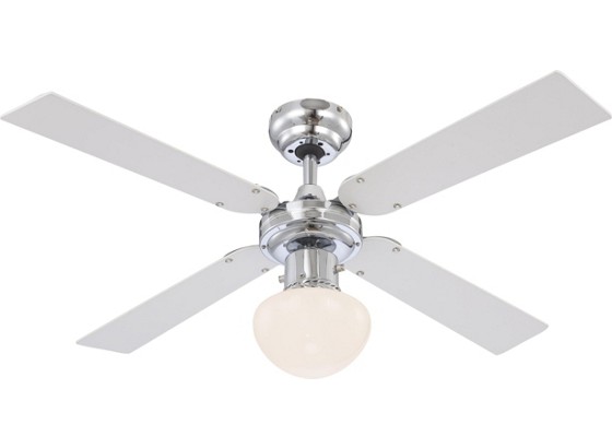 Stropný Ventilátor Champion - biela/farby striebra, Konvenčný, kov/drevo (105/40,5cm) Stropný Ventilátor Champion - biela/farby striebra, Konvenčný, kov/drevo (105/40,5cm)