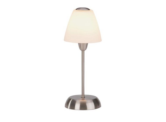 Tischleuchte Meli - Weiß/Nickelfarben, KONVENTIONELL, Glas/Kunststoff (34cm) - OMBRA Tischleuchte Meli - Weiß/Nickelfarben, KONVENTIONELL, Glas/Kunststoff (34cm) - OMBRA