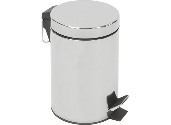 Treteimer Leonardo II - Chromfarben/Schwarz, KONVENTIONELL, Kunststoff/Metall (20,5/27,8cm) - LUCA BESSONI Treteimer Leonardo II - Chromfarben/Schwarz, KONVENTIONELL, Kunststoff/Metall (20,5/27,8cm) - LUCA BESSONI