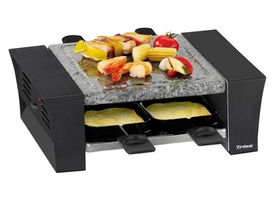 Trisa Raclette-Grill Raclettino Quattro - Schwarz, KONVENTIONELL, Kunststoff/Stein (29/10,5/23cm) Trisa Raclette-Grill Raclettino Quattro - Schwarz, KONVENTIONELL, Kunststoff/Stein (29/10,5/23cm)