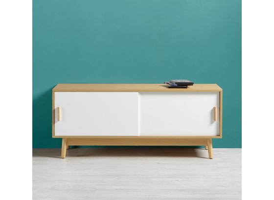Tv Diel Aliona - prírodné farby/biela, Moderný, drevený materiál (120/50/40cm) - MODERN LIVING Tv Diel Aliona - prírodné farby/biela, Moderný, drevený materiál (120/50/40cm) - MODERN LIVING