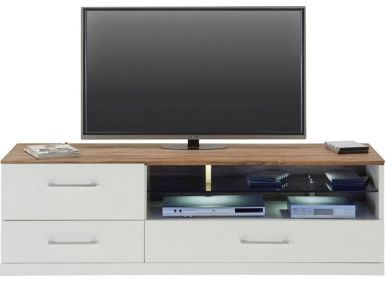 Tv Díl Tamino -exklusiv- - bílá/barvy akácie, Moderní, dřevo (160/49/50cm) - premium living Tv Díl Tamino -exklusiv- - bílá/barvy akácie, Moderní, dřevo (160/49/50cm) - premium living