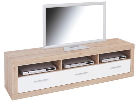 Tv-elem Malta - tölgy színű/fehér, modern, fa (185/50/42cm) Tv-elem Malta - tölgy színű/fehér, modern, fa (185/50/42cm)