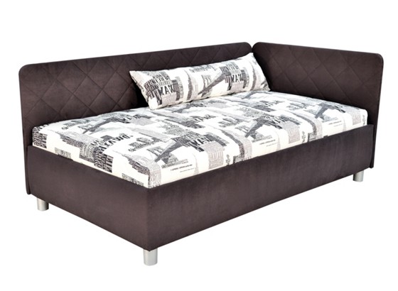 Váľanda Sorbona - čierna/sivá, Konvenčný, textil (110/200cm) Váľanda Sorbona - čierna/sivá, Konvenčný, textil (110/200cm)