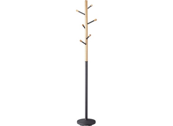 Vešiak Na Odev Coat - prírodné farby/antracitová, Moderný, kov/drevo (33,5/180/33,5cm) - LUCA BESSONI Vešiak Na Odev Coat - prírodné farby/antracitová, Moderný, kov/drevo (33,5/180/33,5cm) - LUCA BESSONI