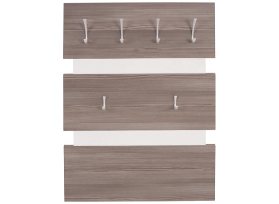 Vešiakový Panel Moya - biela/tmavohnedá, Moderný, umelá hmota/drevený materiál (70/99/2cm) Vešiakový Panel Moya - biela/tmavohnedá, Moderný, umelá hmota/drevený materiál (70/99/2cm)